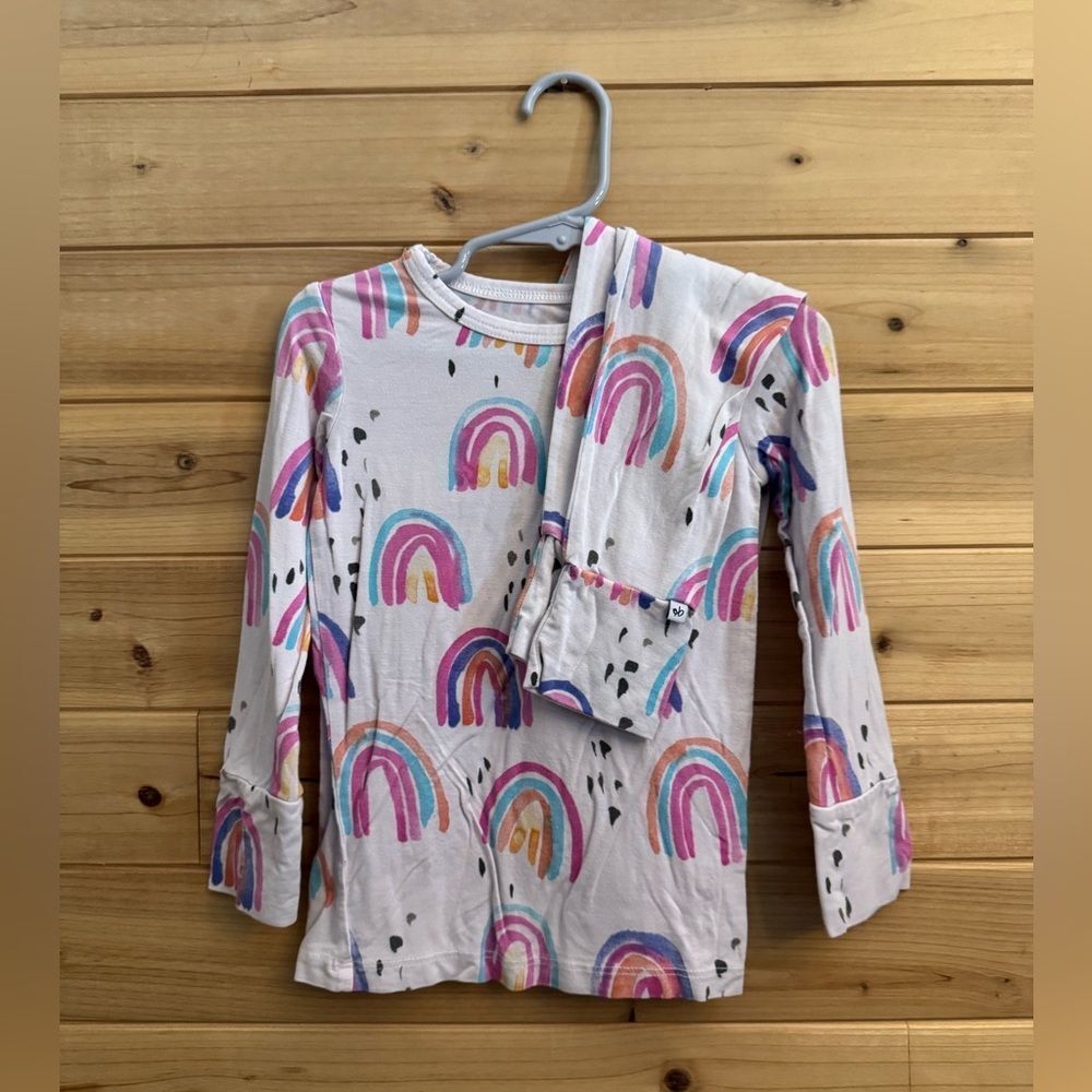 Birdie Bean Size 3T Bamboo Colorful Rainbow Long Sleeve Pajama Set